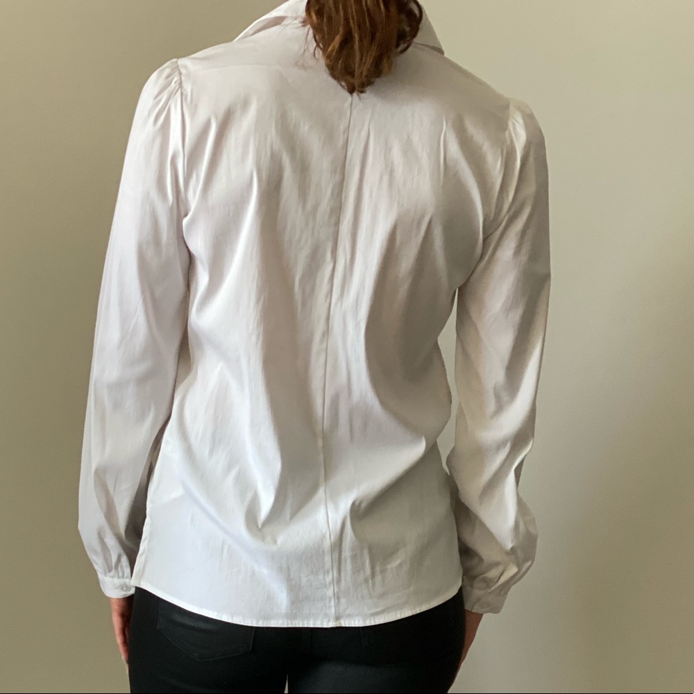 White Express Puff Shoulder Button Down - image 6